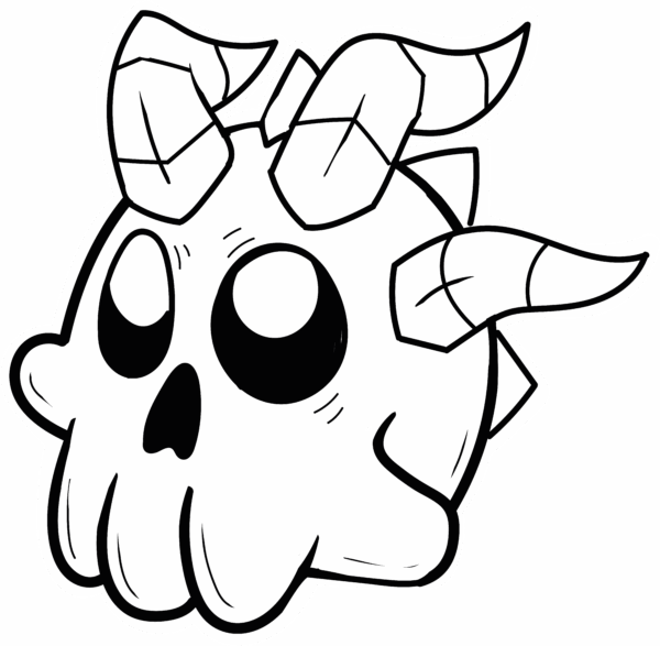 Horned Skull Sticker