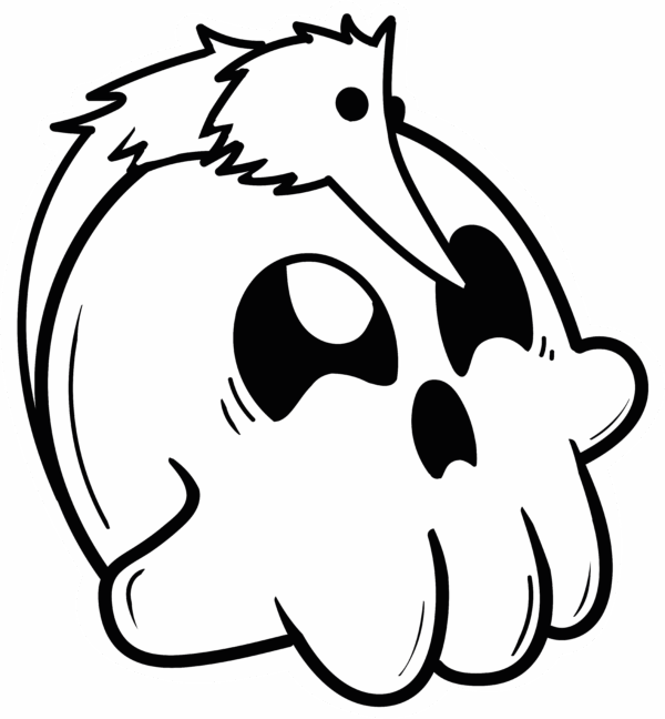 Worm Skull Sticker