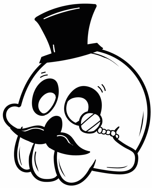 Top Hat Skull Sticker